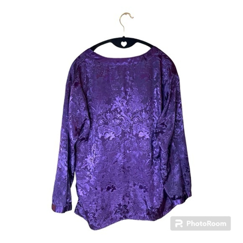 Victoria’s Secret Gold Label Vintage Purple Paisley Night Shirt Gown Size Small - Picture 2 of 6